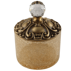 CRISTALIA Баночка высокая H9 см. с крышкой, стекло/SWAROVSKI 