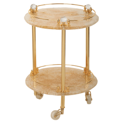 CRISTALIA Столик на колёсиках H57xD40 см, стекло/SWAROVSKI 