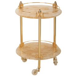 ELISABETTA Столик на колёсиках H57xD40 см, стекло 