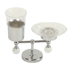 AMERIDA Стакан и мыльница настольные, стекло/SWAROVSKI 