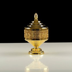 LUXOR Баночка на ножке низкая H5xD12 см. ажурная с крышкой 