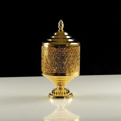 LUXOR Баночка на ножке средняя H9xD12 см. ажурная с крышкой 