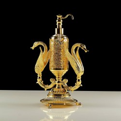 LUXOR Дозатор жидкого мыла настольный (два лебедя), стекло 