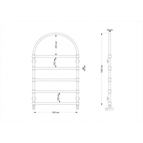 Полотенцесушитель SECADO водяной Римини 28/28
