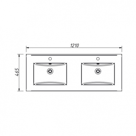 Раковина керамическая двойная