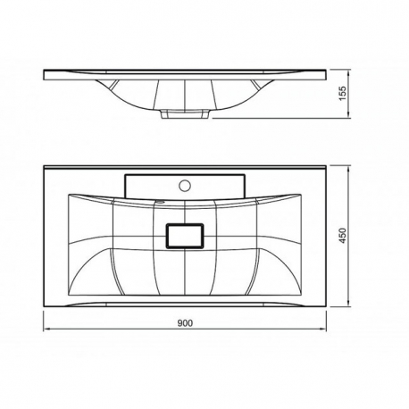 Раковина литьевой мрамор ПРИМА 900