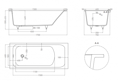 Ванна Salini S.R.L ORLANDA 170x70