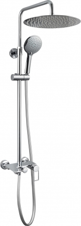 KUB комплект для ванны-смеситель с колонной, тропич/ручн.душ