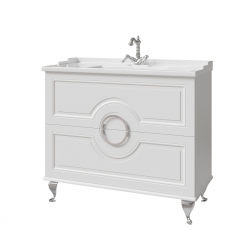 Комплект ВАЛЛЕТТА тумба 100 два ящика с раковиной зеркалом и пеналом 