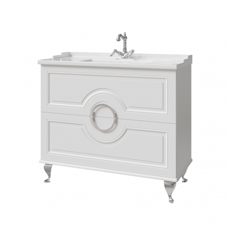 Комплект ВАЛЛЕТТА тумба 100 два ящика с раковиной зеркалом и пеналом