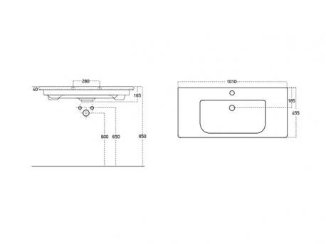 Раковина керамическая SOFT 100
